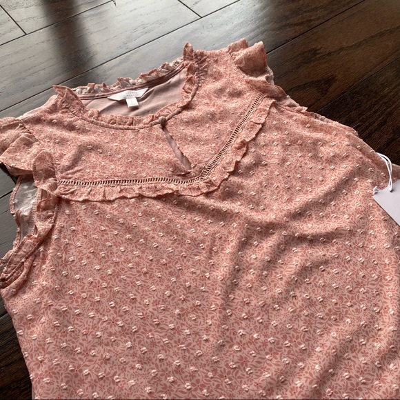 LC Lauren Conrad Pink Floral Ruffle Tank - Picture 8 of 11